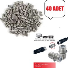 Derwell 40 Adet Tv Anten Kablo Konnektörü F/f Dişi Rg6 Koaksiyel Kablo Ara Uzatıcı Birleştirici F Konnektörü