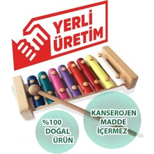 Özbience Ahşap Sesli Ksilofon Eğitici Oyuncak, Renkli ve Eğlenceli Çocuk Oyunu