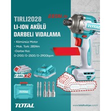 Total TIRLI2028 Li-On Akülü Darbeli Vidalama Kömürsüz Motor 285Nm Tork ile Ergonomik Tasarım