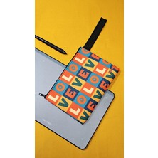 Ketnez Bybag El Çantası Seyahat Kozmetik Telefon Tablet Çantası Su Itici Kumaşlı, Renkli Dijital Baskılı, 23X16CM