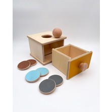 Özbience Ahşap Montessori Top ve Para Kutusu 2'li, 1 Yaş Bebek Öğrenme Oyuncakları