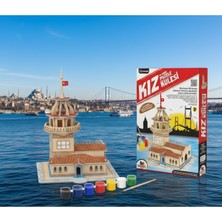 Özbience 3D Boyama Puzzle Kız Kulesi Maketi Kendin Yap ve Sanatsal Hobi Seti