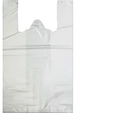 Haşim Beyaz Atlet Poşet Orta Boy 28x50 cm Plastik Malzeme Baskısız 1 kg Taşıma Çözümü