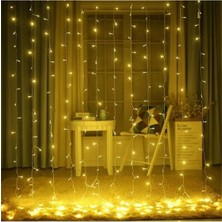 Gaman 220V Fişli Perde LED Işıklar 8 Animasyonlu Eklenebilir Dekoratif 300X290 cm Gün Işığı Perde LED