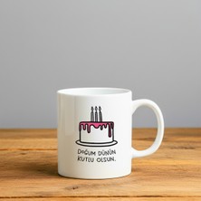 Finka Dekor Doğum Günün Kutlu Olsun Baskılı-Hediyelik Seramik Kupa Bardak