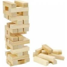 Özbience Ahşap Denge Oyunu Jenga 54 Parça Kayın Ağacından Büyük Boy Gökdelen