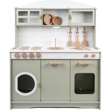 Özbience Ahşap Montessori Çocuk Mutfak Seti, LED Işıklı Eğitici Oyuncak