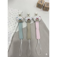 Baby Hola Figürlü Müslin 3'lü Emzik Askısı Kız Ayı 1074