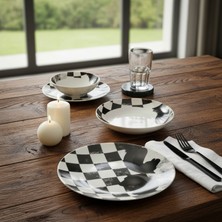 Güral Porselen Camelia Tek Kişilik 4 Parça Sıngle Kupa ve Yemek Takımı Seti Satranç At