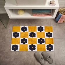 Evidea Soft Tufting Heart Banyo Paspası - Hardal / Ekru - 60X90 cm