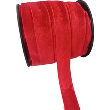Özel Lastik 3,5 cm Kırmızı Kadife Kurdele 2 Mt, Paketlik Kurdele, Hediye Paketi Kurdele, Yılbaşı Kurdele