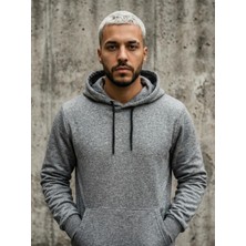 CLAW UP WORK Standart Kalıp Pamuklu Yumuşak Dokulu Basic Kapüşonlu Kanguru Cepli Sweatshirt