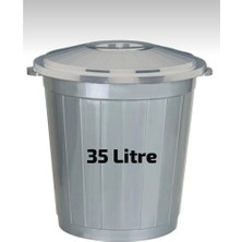 Kızılelmada 35 L Gri Kapaklı Çöp Kovası – Dayanıklı Plastik Gövde
