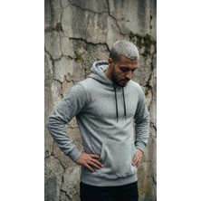 CLAW UP WORK Standart Kalıp Pamuklu Yumuşak Dokulu Basic Kapüşonlu Kanguru Cepli Sweatshirt