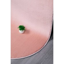 Valery Home Vl Oval Comfort Overloklu Peluş Yolluk Halı Pembe