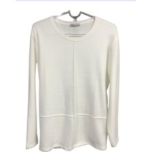 N&C Collection N&c Kazak Görünümünde Çok Yumuşak Günlük Anne BLUZU-Beyaz-3058