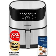 Özbience 2000W Yüksek Güçlü 6,4l Inox Dokunmatik Airfryer Sıcak Hava Fritözü