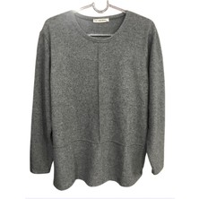 N&C Collection N&c Kazak Görünümünde Çok Yumuşak Günlük Anne BLUZU-Füme-3058