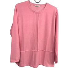 N&C Collection N&c Kazak Görünümünde Çok Yumuşak Günlük Anne BLUZU-Pembe-3058