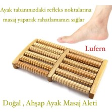 Lufern Doğal Ahşap Ayak Masaj Aleti Refleksoloji Roller Terapi Ayak Tabanı Dayanıklı Dalgalı Kan Dolaşımı