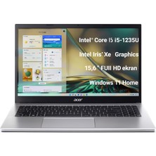 Acer Aspire3 A315-59 Intel Core I5-1235U 32 GB 4 Tb 15.6 Fullhd Windows 11 Home Dizüstü Bilgisayar NX.K6TEY.002 FR15