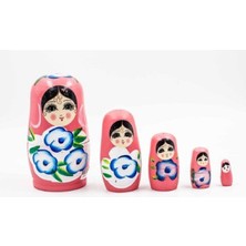 Özbience Renkli Ahşap Matruşka Bebek Seti, 5'li, Eğlenceli ve Şık Dekorasyon