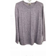 N&C Collection N&c Kazak Görünümünde Çok Yumuşak Günlük Anne BLUZU-Lila-3058