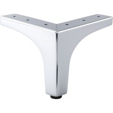 Badem10 Metalon 10 cm Krom Gümüş Metal Mobilya Ayağı Dayanıklı Modern Üçgen Koltuk Sehpa Masa Tv Ünitesi