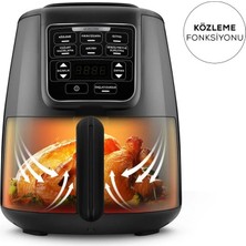 Özbience Yüksek Performanslı Xl Siyah ve Altın Renkli Airfryer, Sağlıklı Pişirme