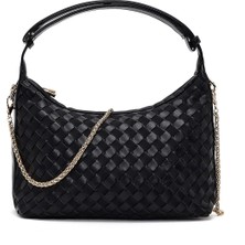 Derimod Kadın Siyah Uzun Askılı Örgülü Mini Kol Çantası 25ABD264829