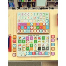 Özbience Ahşap Harflerle Okuma Yazma Öğrenme Seti, Ingilizce Türkçe Ilk Kitap