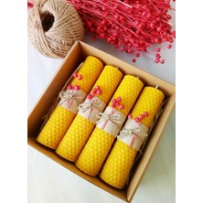 Ticimark Doğal Petek Balmumu Mum Hediyelik Arı Mumu 4 Adet 14CM x 3cm