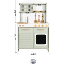 Özbience Ahşap Montessori Mutfak Seti, LED Aydınlatmalı ve Hediye Paketli
