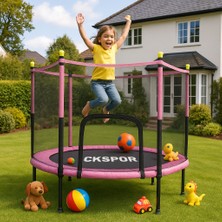 CKSpor Fileli Büyük Boy Trambolin 140 cm Çap Korumalı Kolay Kurulum CKS131