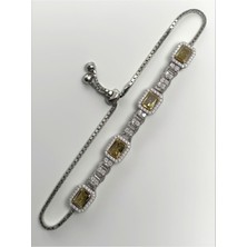 925 Ayar Gümüş Baget Zultanit Asansörlü Bileklik Kadın