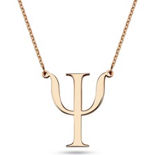 Mavili Gümüş Psikoloji Sembolü Kolye - Rose