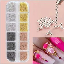 Fontenay 12'li Havyar Tırnak Taş Süsleme Nail Art Boncukları 4 Renk