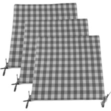 Güllüce Home 3 Adet Pötikare Fermuarlı Sünger Dolgulu (40X40)SANDALYE Minderi