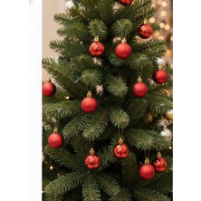 Dodomar 3 cm – Kırmızı Mat Parlak Yılbaşı Top Süs 16 Parça Mini Dekoratif Ağaç ve Parti Süsleme Seti