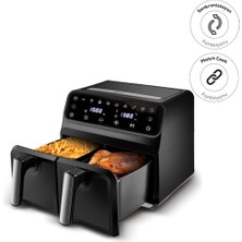 Özbience 4+4l Dijital Çift Hazne Airfryer, 7 Pişirme Modu, Makinede Yıkanabilir
