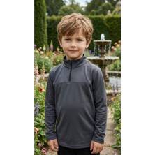 CLAW UP WORK KIDS HALF ZIP SCUBA SWEAT ANTHRACITE (Slim Fit Yarım Fermuarlı Scuba Kumaş Antrasit Çocuk Sweatshirt