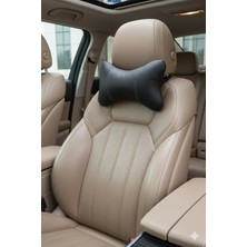 Oto Boyun Yastığı, Araba Yastığı, Koltuk Yastığı 2'li Beyaz Dikişli