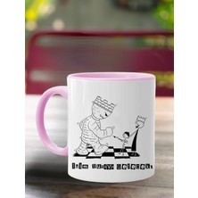 Asay Baskı "süper Kale Iş Başında" Satranç Temalı  Kişiye Özel Kupa Bardak