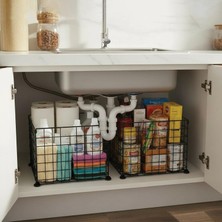 Decorelax 2'li 33X33 Connectör'lü Organizer Sepet Siyah