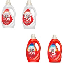 AQUABOR Boron 2 Adet Beyazlar + 2 Adet Doğal Renkler Sıvı Deterjan 1,69 Lt 4 x 26 Yıkama