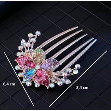 Alsade Kore Tarz Kristal Taşlı Metal Tarak Tokası Dügün Nişan Saç Tokası