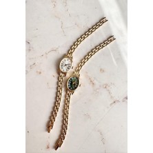 Oqqo Nysa Yeşil Kadran Gold Kordon Kadın Kol Saati