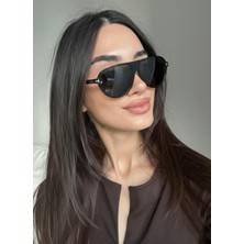 Funeyes Marcus Siyah Pilot Güneş Gözlüğü Unisex Popüler Model Gözlük Damla Modeli UV400 Korumalı Hafif
