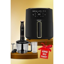 Özbience Ikili Set Xl Airfryer Hava Fritözü 1500W 1.5l 3'ü Bir Arada Multi Blender