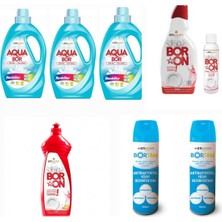 AQUABOR Sıvı Deterjan Renkliler Için 99 Yıkama+ Bulaşık Deterjanı+ 2 Adet Dezenfektan